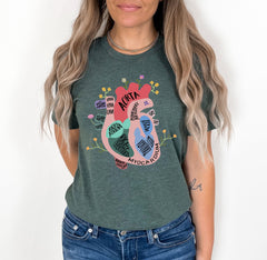 Heart Anatomy T-Shirt - CVICU Nurse Shirt - Cardiac Nurse Tee - Cardiology Student T-Shirt -Nursing Student Shirt - Registered Nurse Gift