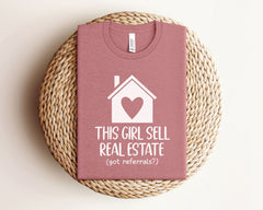 This Girl Sells Real Estate T-Shirt - Real Estate Shirt - Realtor Life Tee - Ladies Realtor Gift - Property Agent Gift - Real Estate Agent