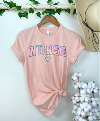Watercolor Nurse Shirt - Retro Nurse Tee - Nurse Life Shirt -Heart Nurse T-Shirt  - Nurse Week Shirt- School Nurse T-Shirt - Gift for Nurse