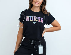 Watercolor Nurse Shirt - Retro Nurse Tee - Nurse Life Shirt -Heart Nurse T-Shirt  - Nurse Week Shirt- School Nurse T-Shirt - Gift for Nurse