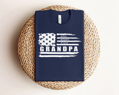 Personalized Grandpa T-Shirt - Grandpa Shirt with Grandkid Names - Custom American Grandpa Shirt - Father's Day Gift  - Custom Grandpa Tee