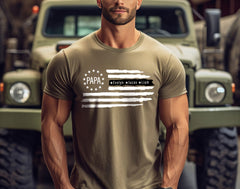 Papa Shirt with Kids Names - Custom Father's Day Shirt - Father's Day Gift - American Flag Dad Shirt - Personalized Dad T-Shirts - Dad Gift