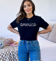 America Shirt - Patriotic Shirt - 4th of July Tee - Memorial Day Shirt - Independence Day T-Shirt - Minimalistic 4th of July Shirt