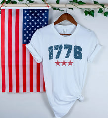 1776 Shirt - 4th of July Shirt - Distressed 1776 Tee - Retro USA T-Shirt - Patriotic Tee - Independence Day Tee - 4th of July Gift