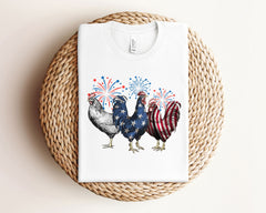 4th of July Chicken Shirt - Patriotic Chicken Shirt - 4th of July Tee - Patriotic Mom Shirt - Fireworks Chicken Tee - Women 4th of July Tee