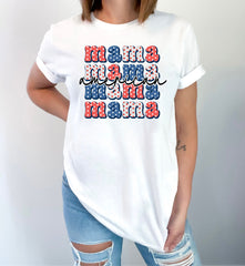 American Mama T-Shirt - Retro American  Mama Shirt - Patriotic Mama Tee - 4th of July Shirt - Independence Day Tee - Womens T-shirts
