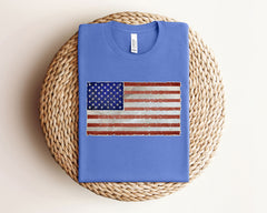 USA Flag Shirt - 4th of July Shirts - Independence Day T-Shirt - Retro USA Flag Tee - Patriotic Shirt - American Flag Tee - USA Shirts