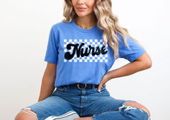 Checkered Nurse T-Shirt -Retro Nurse Shirt - Registered Nurse Tee - Graduation Gift - RN Gift - Future Nurse Gift - Nursing Student Shirt