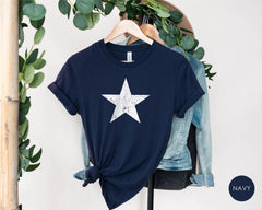 Distressed 4th of July Star Shirt - Minimalistic 4th of July Tee- Vintage Star Shirt - 4th of July Shirt - Patriotic Tee - 4th of July Gift
