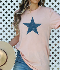 Distressed 4th of July Star Shirt - Minimalistic 4th of July Tee- Vintage Star Shirt - 4th of July Shirt - Patriotic Tee - 4th of July Gift