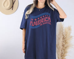 America The Beautiful T-Shirt - Retro America Tee - 4th Of July T-shirt- Independence Day Shirt - Vintage Shirt - Land of the Free Shirt