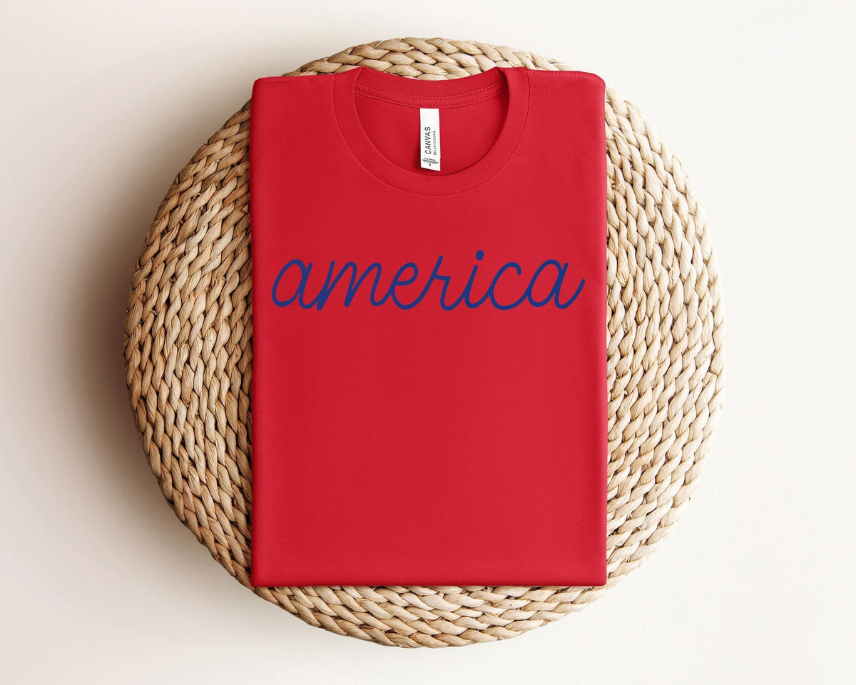 America Shirt - Patriotic Shirt - 4th of July Tee - Memorial Day Shirt - Independence Day T-Shirt - Minimalistic 4th of July Shirt