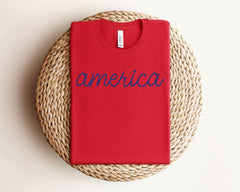 America Shirt - Patriotic Shirt - 4th of July Tee - Memorial Day Shirt - Independence Day T-Shirt - Minimalistic 4th of July Shirt