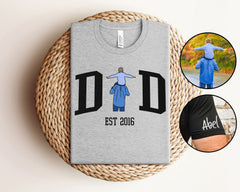 Dad Personalized Photo Shirt - Father Personalized Portrait Gift - Father's Day Shirt