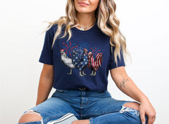 4th of July Chicken Shirt - Patriotic Chicken Shirt - 4th of July Tee - Patriotic Mom Shirt - Fireworks Chicken Tee - Women 4th of July Tee