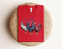 4th of July Chicken Shirt - Patriotic Chicken Shirt - 4th of July Tee - Patriotic Mom Shirt - Fireworks Chicken Tee - Women 4th of July Tee
