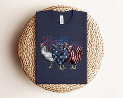 4th of July Chicken Shirt - Patriotic Chicken Shirt - 4th of July Tee - Patriotic Mom Shirt - Fireworks Chicken Tee - Women 4th of July Tee
