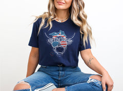 4th of July Patriotic Shirt - 4th of July Cow Shirt - Oh My Stars Cow T-Shirt - 4th of July Cowland Shirt - Cow Lover Tee - 4th of July Gift