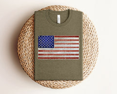 USA Flag Shirt - 4th of July Shirts - Independence Day T-Shirt - Retro USA Flag Tee - Patriotic Shirt - American Flag Tee - USA Shirts
