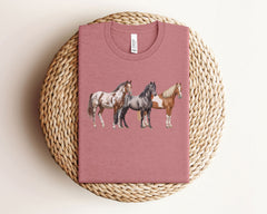 Western Horse T-Shirt - Cowgirl Cowboy Gift -  Horses Tee - Horse Ranch Shirt - Country Girl T-Shirt - Rodeo Gift - Horse Owner Gift