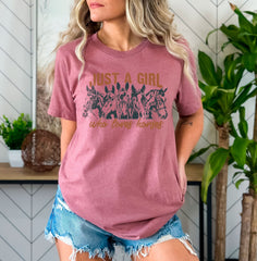 Just a Girl Who Loves Horses T-Shirt - Horse Lover Gift - Horse Girl Tee - Equestrian Apparel - Farm Girl Shirt - Western Horse Shirt