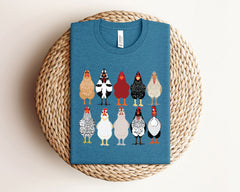 Chicken Lover T-Shirt - Farmer Gift - Chicken Breeds Tee - Chicken Lady Shirt - Hen Lover Gift - Rooster T-Shirt - Chicken Farm Shirt