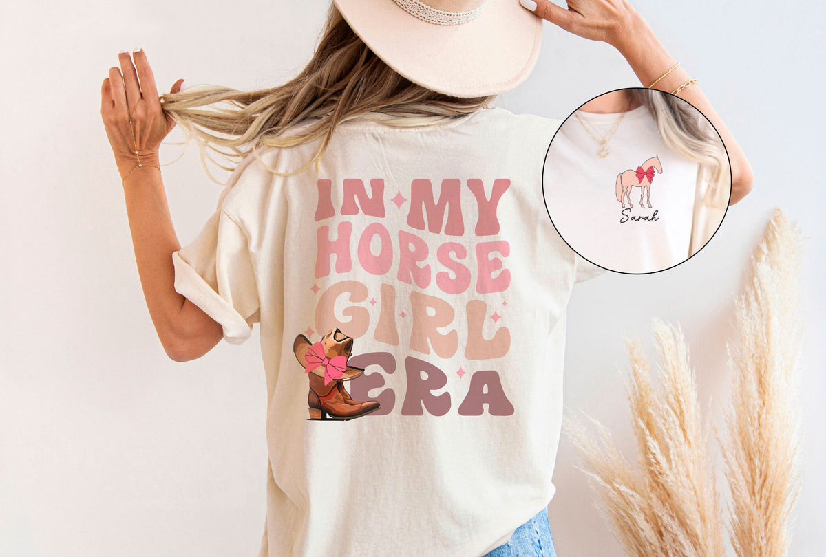 In My Horse Girl Era T-Shirt - Horse Lover Shirt  - Personalized Horse Girl Shirt - Equestrian Tee - Horse Rider Gift - Gift for Horse Lover
