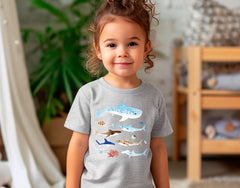 Sharks T-Shirt - Shark Species Shirt - Watercolor Shark Tee - Ocean Sea Animal T-Shirt - Marine Life  - Shark Lover Gift - Shark Graphic Tee