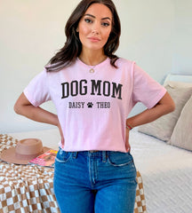 Custom Dog Mom T-Shirt - Personalized Dog Name Tee - Dog Lover Gift - Dog Mama Shirt - New Dog Mom Gift - Dog Owner Tee - Fur Mom Shirt