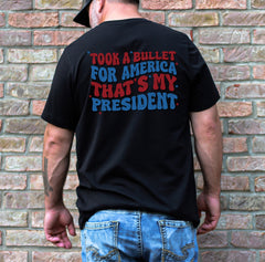 Iconic Trump Stand Up Shirt, Distressed Iconic Trump Image and Took A Bullet for America Shirt, Fight For Freedom, Trump Pennsylvania Shirt