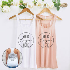 Custom Women's Tank Top with Front and Back Logo - Personalized Tank Top for Gym, Casual Wear, or Events, Design Your Company Logo Here