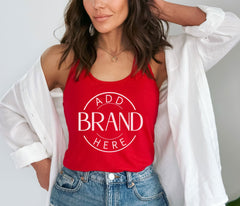 Custom Women's Tank Top with Front Personalized Logo - Personalized Tank Top for Gym, Casual Wear, or Events, Design Your Company Logo Here