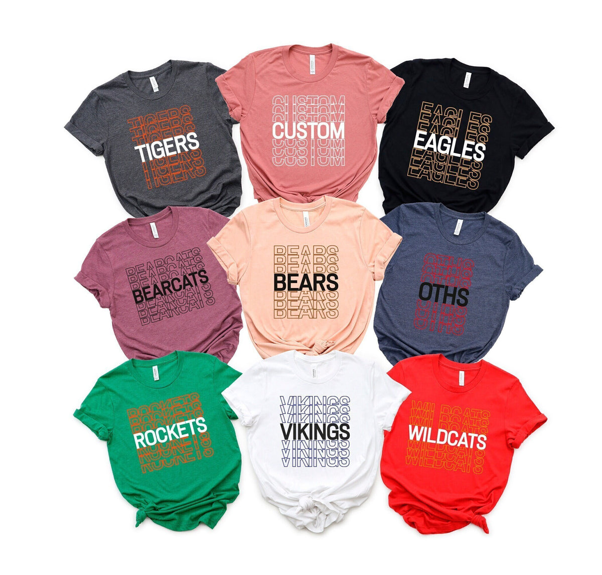 Custom School Mascot Shirts, College Spirit Tees, Personalized Mascot Shirts, Custom College Sports T-shirts for Teacher, Students and Staff