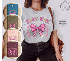 Back to School Teacher Bow Shirt - Pre- K Preschool Teacher T-Shirt - Coquette Teacher - Elementary Teacher Bow Tee - Back to School Gift