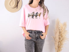 Western Horse T-Shirt - Cowgirl Cowboy Gift -  Horses Tee - Horse Ranch Shirt - Country Girl T-Shirt - Rodeo Gift - Horse Owner Gift