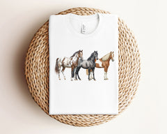 Western Horse T-Shirt - Cowgirl Cowboy Gift -  Horses Tee - Horse Ranch Shirt - Country Girl T-Shirt - Rodeo Gift - Horse Owner Gift