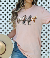 Western Horse T-Shirt - Cowgirl Cowboy Gift -  Horses Tee - Horse Ranch Shirt - Country Girl T-Shirt - Rodeo Gift - Horse Owner Gift