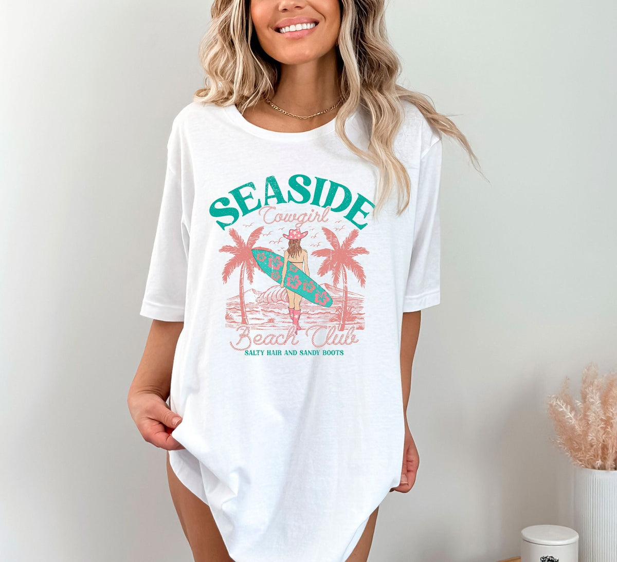 Beach Cowgirl Tee - Country Girl Gift - Summer Cowgirl Vibes Shirt - Seaside Cowgirl T-Shirt - Beach and Western