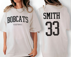 Custom Football T-Shirt -  Front and Back Personalized Shirt - Name and Number Football Team Shirt - Football Mom Tee - Sports Team Gift