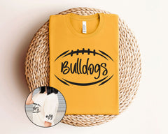 Custom Football T-Shirt -  Front and Sleeve Personalized Shirt - Team Name and Number Football Tee - Football Mom Gift - Game Day Shirt