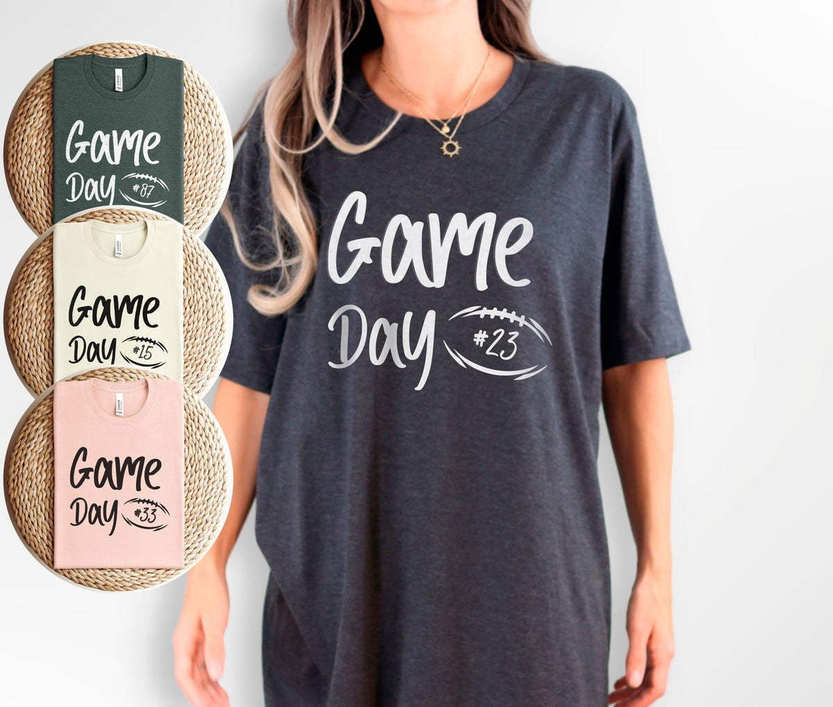 Custom Game Day Football T-Shirt - Personalized Team Number Shirt - Football Fan Tee - Football Mom Gift - Sports Team Tee - Football Season