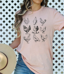 Chickens T-Shirt - Retro Chicken Shirt - Farmer Tee- Chicken Girl Gift - Vintage Hen Shirt - Rooster Tee - Farmer Gift - Chicken Mom Shirt