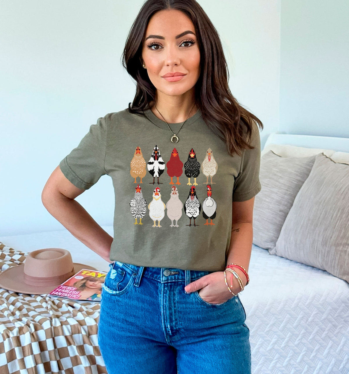 Chicken Lover T-Shirt - Farmer Gift - Chicken Breeds Tee - Chicken Lady Shirt - Hen Lover Gift - Rooster T-Shirt - Chicken Farm Shirt