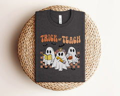 Trick Or Teach Halloween Shirt - Halloween Teacher Shirt - Funny Halloween Teacher Tee - Fall Teacher Shirt - Spooky Teacher Tee