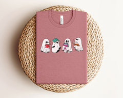 Ghost Reading T-Shirt - Book Lover Shirt - Bookish Ghost Shirt - Halloween Book Tee - Halloween Teacher Shirt - Spooky Books Shirt