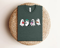 Ghost Reading T-Shirt - Book Lover Shirt - Bookish Ghost Shirt - Halloween Book Tee - Halloween Teacher Shirt - Spooky Books Shirt