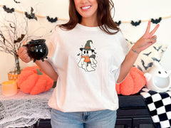 Ghost Reading T-Shirt - Spooky Cat Shirt - Spooky Season Tee - Spooky Cat Ghost Shirt - Halloween Teacher T-Shirt - Halloween Cat Shirt