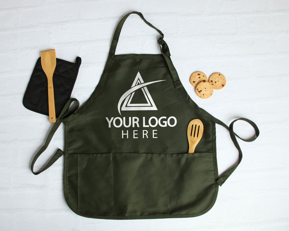 Custom Logo Apron, Personalized Apron for Chefs, Bakers, and Crafters, High-Quality Customizable Kitchen and Craft Apron for Companies