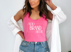 Custom Women's Tank Top with Front Personalized Logo - Personalized Tank Top for Gym, Casual Wear, or Events, Design Your Company Logo Here