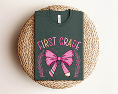 Back to School Teacher Bow Shirt - Pre- K Preschool Teacher T-Shirt - Coquette Teacher - Elementary Teacher Bow Tee - Back to School Gift